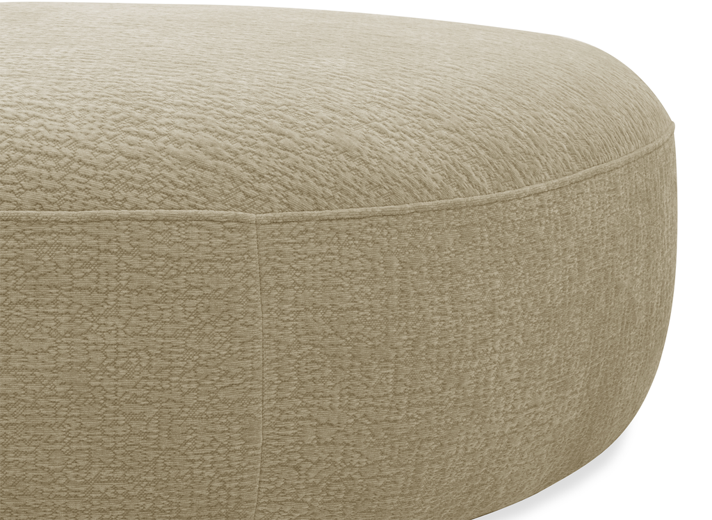 Pouf en velours tissé beige IMENIA