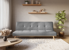 Banquette clic clac scandinave 3 places gris JESSY