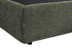 Lit coffre en tissu bouclette vert olive 140x190 cm MELY