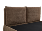 Lit coffre en tissu bouclette marron 180x200 cm MELY