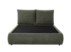 Lit coffre en tissu bouclette vert olive 180x200 cm MELY