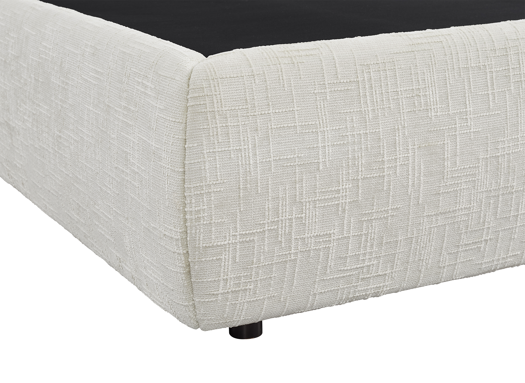 Lit coffre en velours chiné beige 140x190 cm MELY