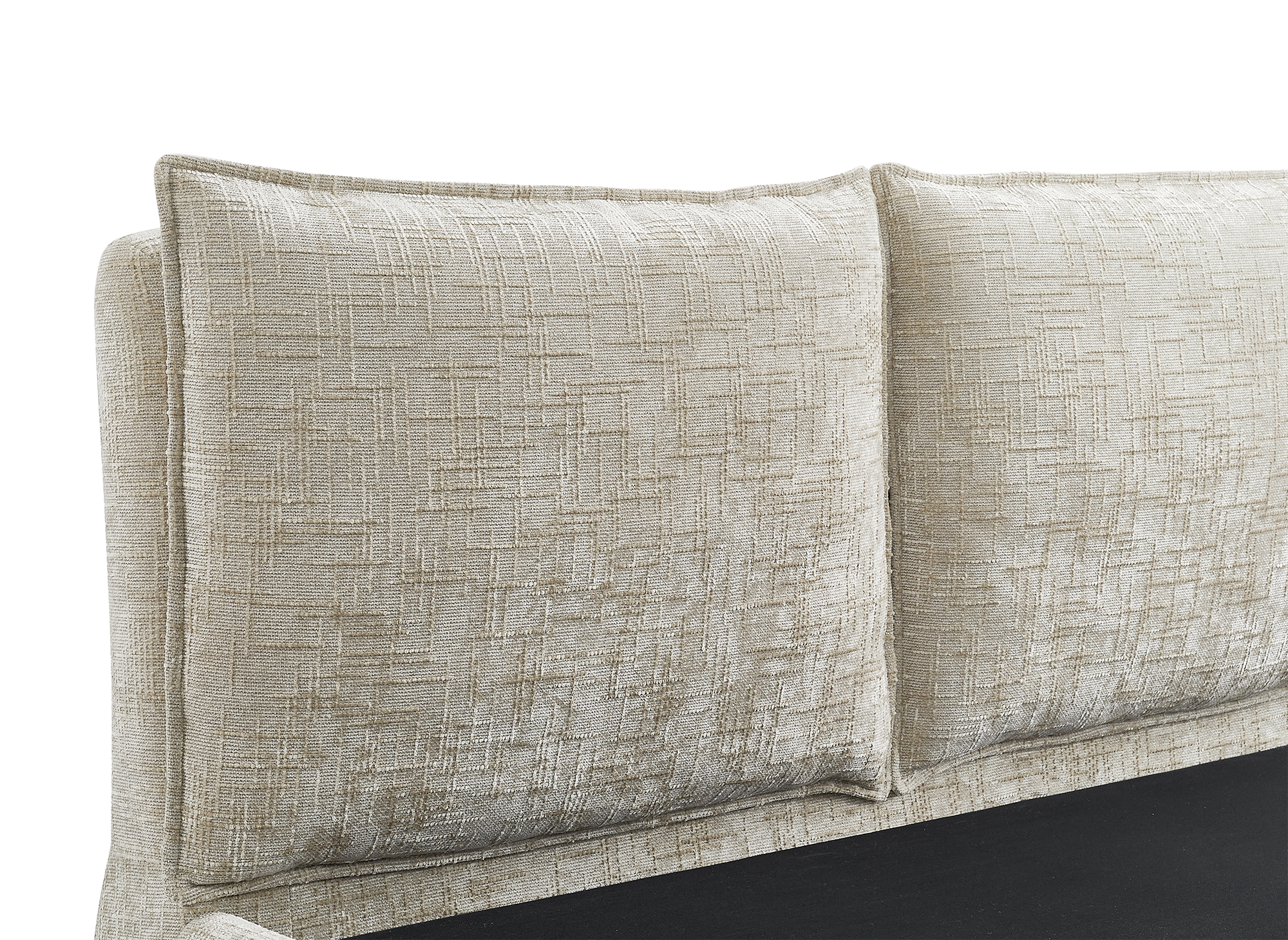 Lit coffre en velours chiné taupe 160x200 cm MELY