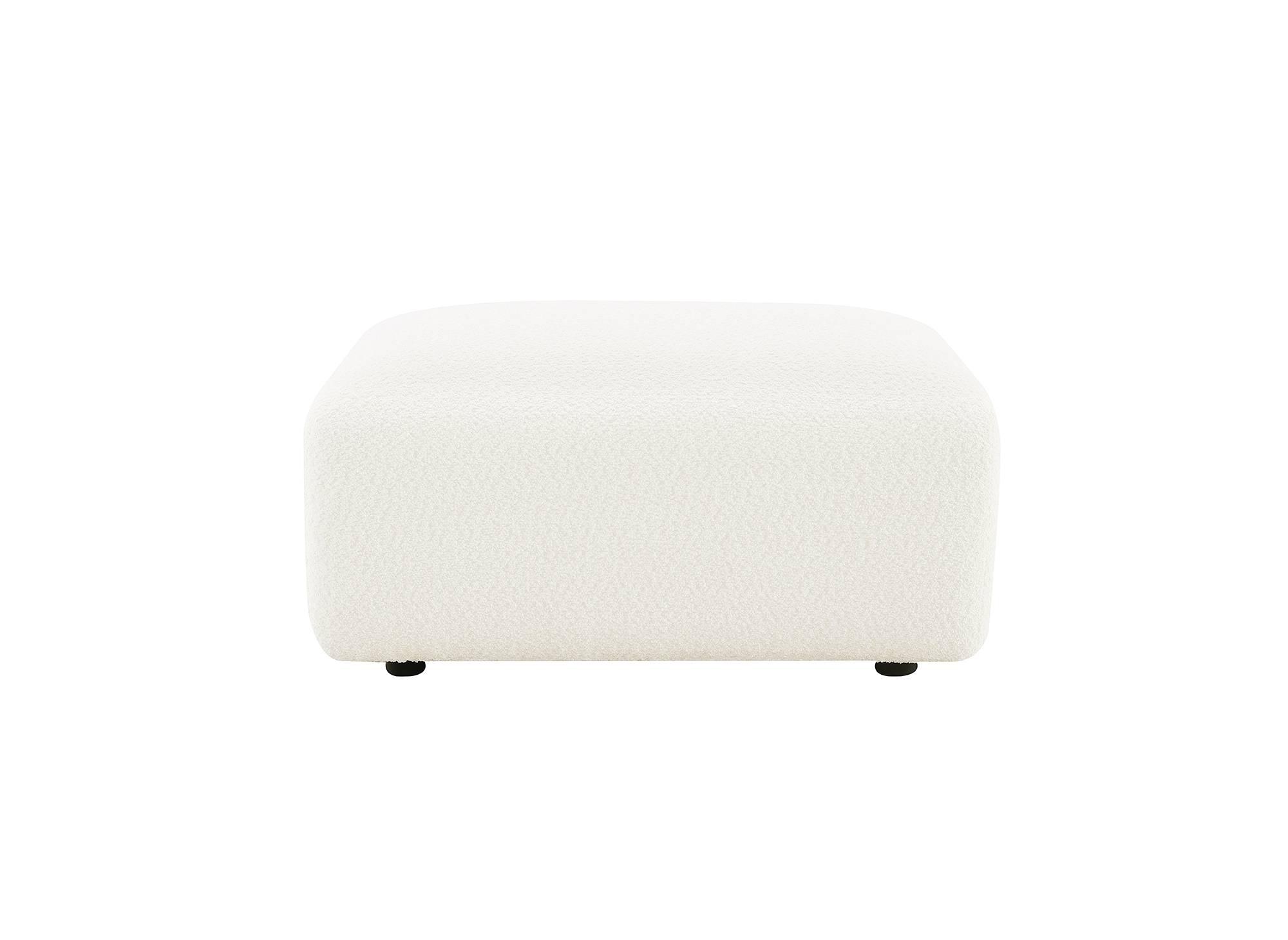 Pouf en tissu bouclette blanc écru NYLA