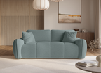 Canapé 3 places en tissu bouclette vert d'eau EZRA