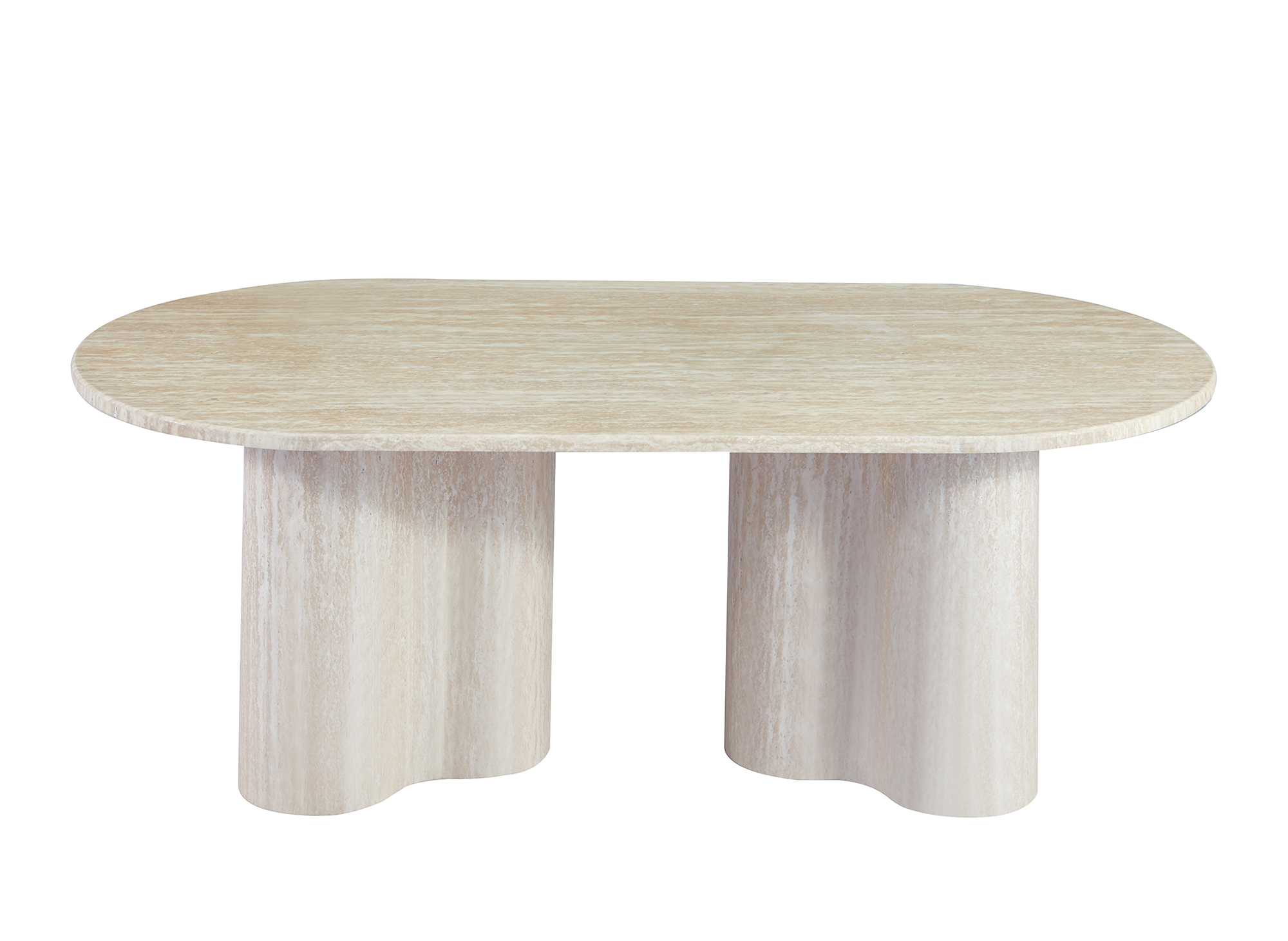 Table basse en marbre composite beige pieds forme organique VANINA