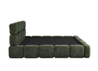 Lit coffre en velours chiné vert olive 160x200 cm BUBBLE