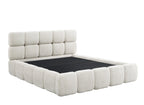 Lit coffre tissu bouclette beige 180x200 cm BUBBLE