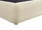 Lit coffre en tissu bouclette beige 160x200 cm BISCUIT